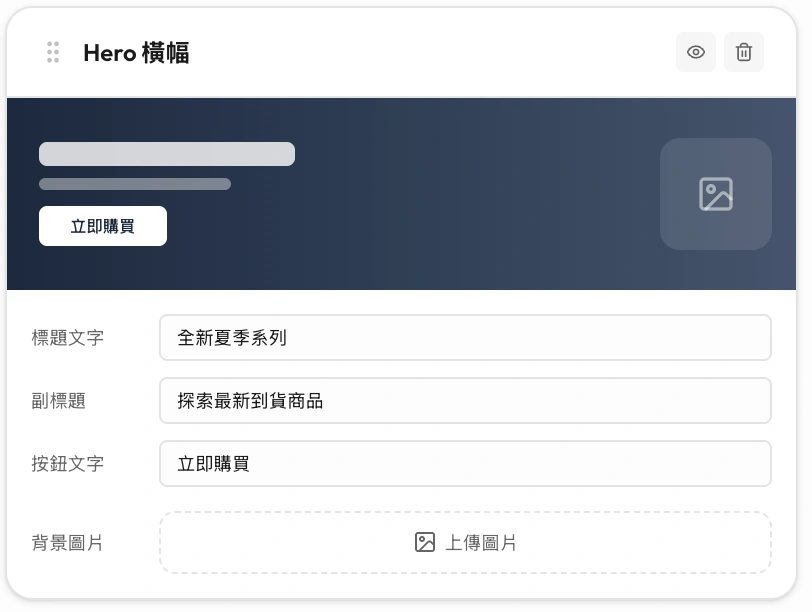 每個元件都可以獨立編輯