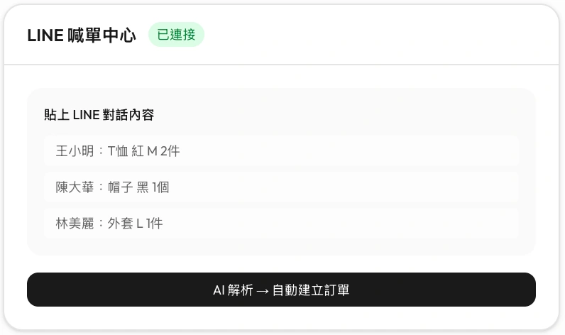 LINE 訊息建單自動化